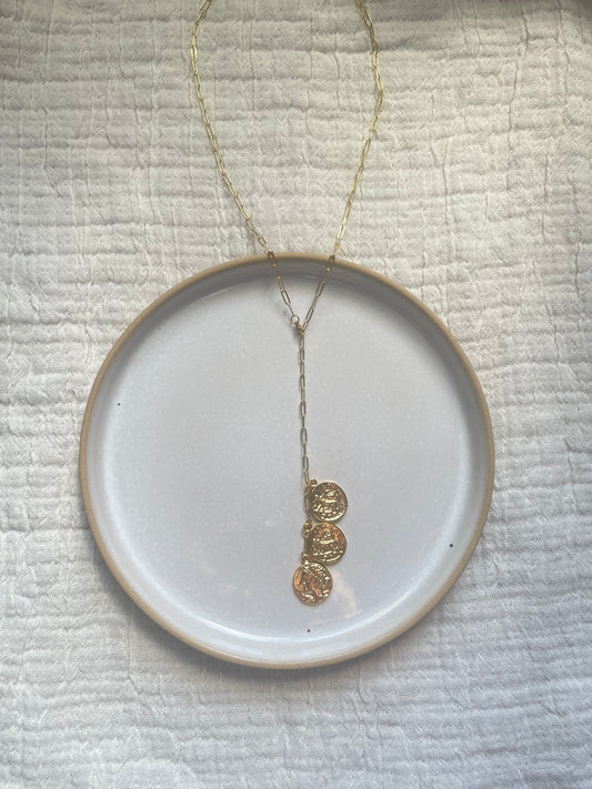 Triple coin necklace