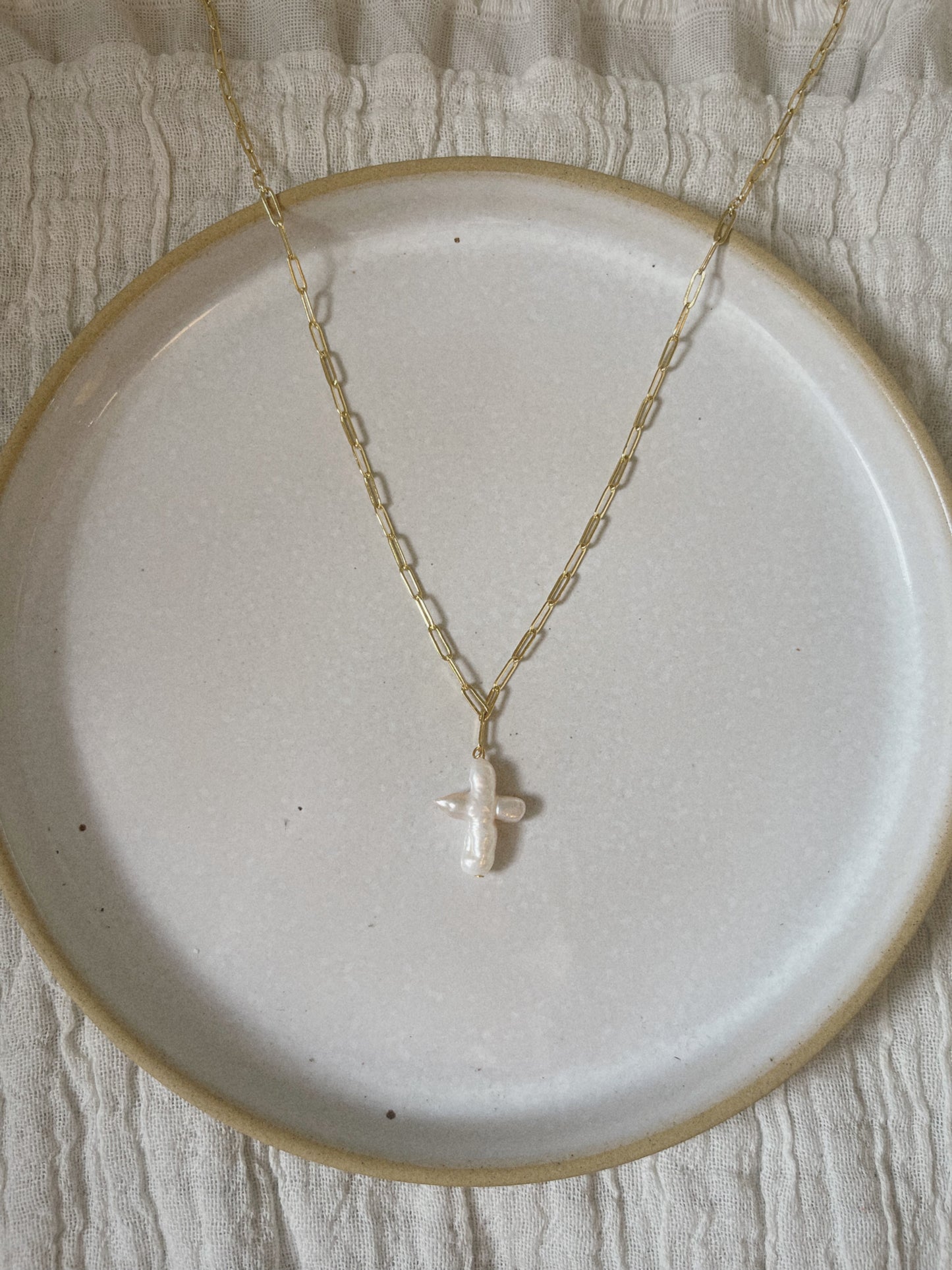 Pearl Cross Necklace